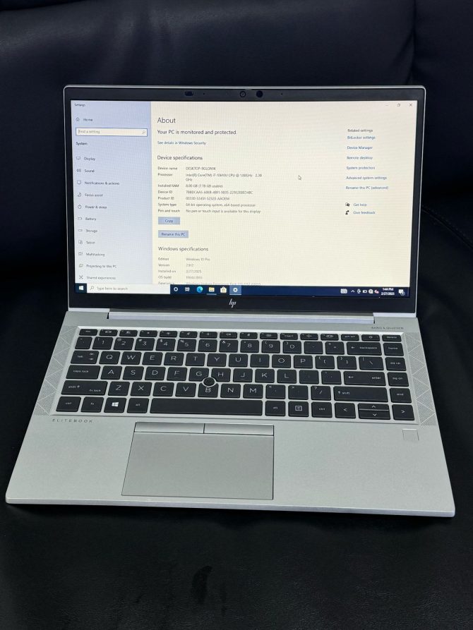 HP elitebook 840 G7 8gb/256ssd