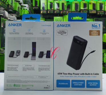Anker 20,000mAh 87W fast charging power bank with built in Type C cable