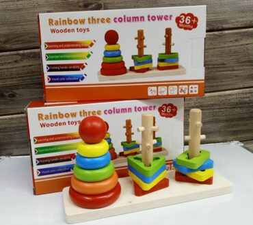 Rainbow three column tower